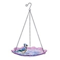 thumbnail image 1 of Comedero y baño para pájaros EcoCycle, vidrio de 11 pulgadas, 0.6 cuartos de galón, violeta, 1 of 7