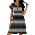 thumbnail image 4 of BUIGTTKLOP Dresses for Women 2026 Summer Casual Knee-Length Dress V-Neck Ruffle Sleeves Striped Front Button down Dresses with Pockets, 4 of 6