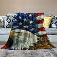 thumbnail image 2 of Nawypu Bald Eagle Blanket American Flag and Eagle Decor Throw Blanket US Eagle Blanket Gift for Men Super Warm Soft Plush Flannel Blanket Winter Couch Bedding Blanket for Adults Women, 2 of 6