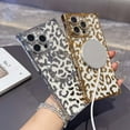 thumbnail image 6 of Designed for iPhone 16 Plus Magnetic Phone Case,Luxury Leopard Cheetah Pattern Plating Frame Design,Built-in Lens Film,Compatible with Mag-Safe,Shockproof Transparent Phone Case,Darkpurple, 6 of 12