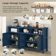 thumbnail image 5 of Sesslife 59" Kitchen Buffet Sideboard Cabinet with 4 Barn Doors, Farmhouse Storage Cabinet with Charging Station and Adjustable Shelves, Wood Console Cabinet for Entryway, Living Room, Navy, 5 of 10