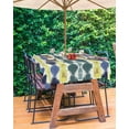 thumbnail image 3 of Fsddascl Navy Blue Green Outdoor Tablecloth - 60x84 Inch Rectangle Dining Table Cover, Abstract Art Geometric Waterproof Outdoor Table Cloth with Umbrella Hole & Zipper for Picnic/Patio/Party, 3 of 7