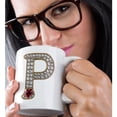 thumbnail image 2 of 3drose, Glam Image of Diamonds Red Heart Monogram Initial P, 11oz Magic Transforming Mug, 2 of 7