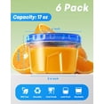 thumbnail image 2 of 17oz Freezer Storage Containers 6 pack, BPA Free Plastic Food Containers with Airtight Lids, Reusable Microwave Dishwasher Safe Soup Oats Stew Containers, Clear, 2 of 7