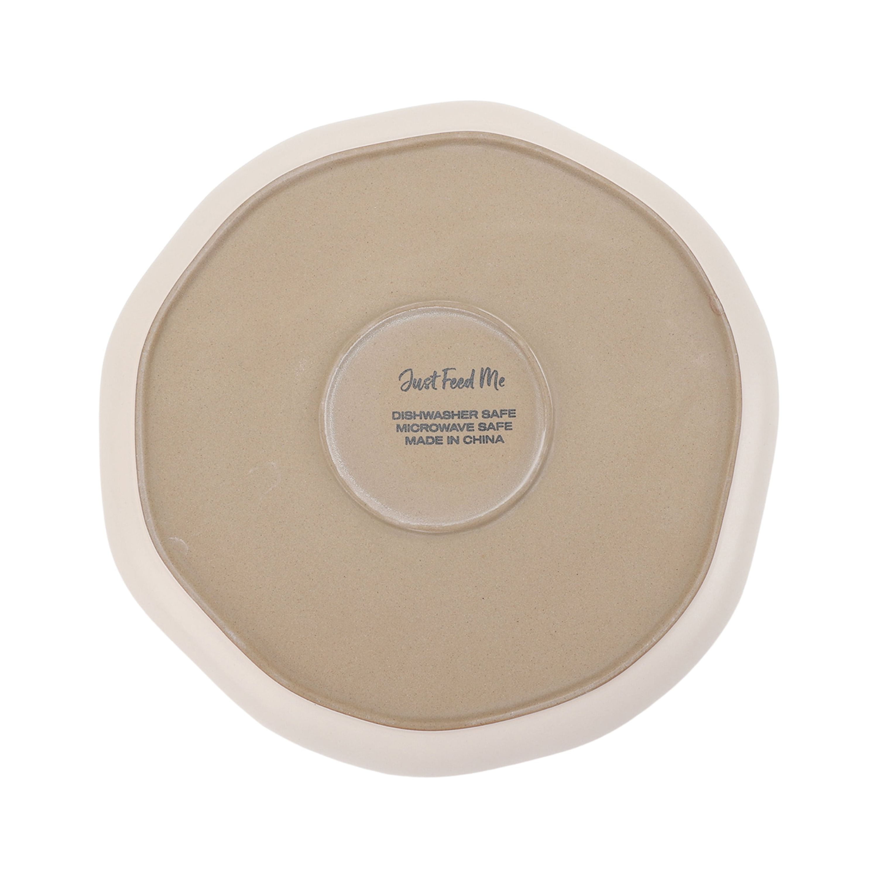 Just Feed Me by Jessie James Decker 12-Piece Ceramic Dinnerware Set, Terracotta Rose Speckle and Cream