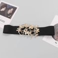 thumbnail image 3 of Women s Fashion Floral Buckle Elastic Corset Female Cummerbund Coat Waistband Dress Decration Wide Belt J030 cinturon negro, 3 of 5