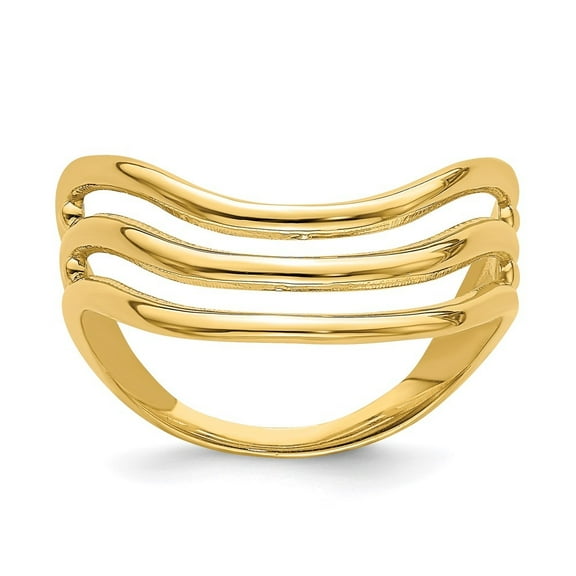 Auriga Fine Jewelry 14K Yellow Gold Triple Wave Fashion Thumb Ring for Women Size 9