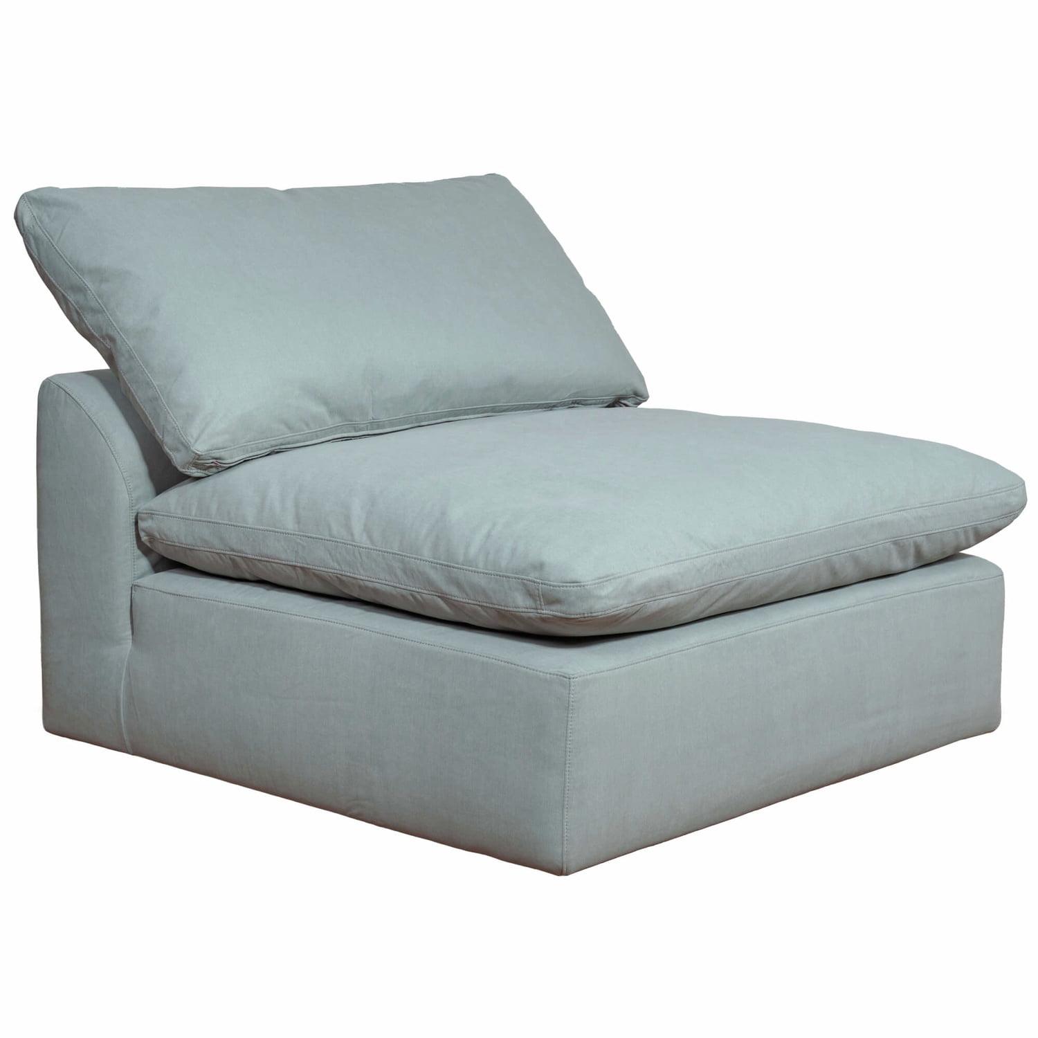 Sunset Trading Contemporary Puff Collection 5PC Slipcovered Modular L-Shaped Sectional Sofa | | 176" Deep-Seating Down-Filled Couch | Ocean Blue