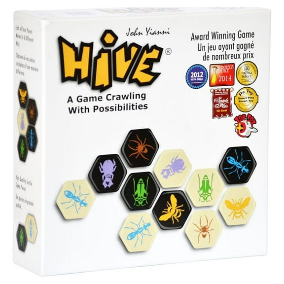 Hive – Strategic Tile Game Crawling with Possibilities | 2 Player Abstract Game for Ages 9 , Fast-Paced Insect Battle