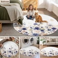 thumbnail image 5 of Purple Spring Floral Round Area Rug 7Ft Washable Circle Rugs for Dorm Laundry Room, Elegant Pastoral Flowers Watercolor Non-Slip Carpet Floor Mats Indoor Outdoor Carpet Runner Aesthetic Home Decor, 5 of 8