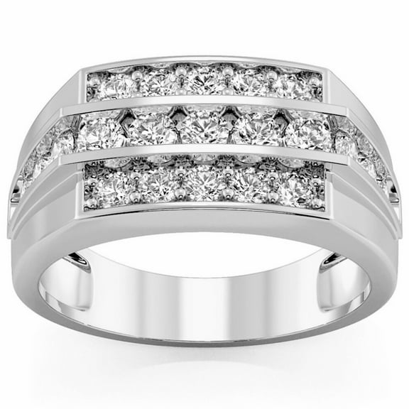 Pompeii 1 1/2Ct Men's Diamond Wedding Annivesary Ring Gold Lab Grown (F/G,VS1-VS2)