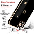 thumbnail image 6 of Compatible with iPhone 11 Case for Women Girls, Bling Luxury Plated Bumper with Cute Love-Heart Design, Adjustable Hand Strap Stand, Raised Edges Shockproof Protection for iPhone 11 - Black, 6 of 16