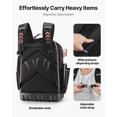 thumbnail image 4 of KFFKFF Tool Backpack, 56 Pockets, Heavy-duty Tools Storage Organizer Work Bags with Laptop Compartment & Molded Base, Electrician Jobsite Backpack, 4 of 9