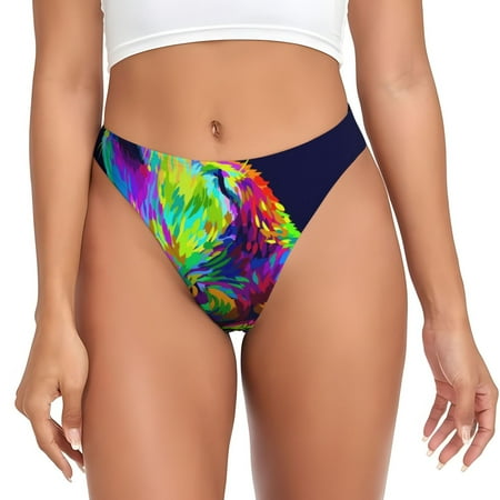 Sigee Howling Wolf for Women s G-String Panty  Low Rise  Soft Lace Perfect for Everyday Wear or Special Occasions-XX-Large