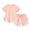 Pink B, variant on WOLLED Toddler Baby Girls Summer Short Sleeve Ruffle T Shirt and Drawstring Shorts Set Solid Color Casual Cotton Shorts Sets for 9M-7T