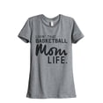 thumbnail image 1 of Thread Tank Livin' That Basketball Mom Life Women's Fashion Relaxed Crewneck T-Shirt Tee Heather Grey 2X-Large, 1 of 5