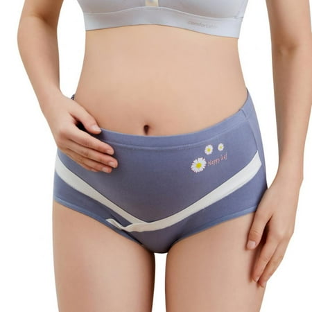 

Baywell Women s Over Bump Maternity Underwear High Waist Seamless Pregnancy Briefs Panties Multi-Pack Blue M-5XL