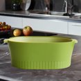 thumbnail image 1 of Fesfesfes Double Drainage Basket Food Grade Sink Colander Large Plastic Vegetable Fruit Storage Container Dishwasher Safe Double Layer Filter Basket for Washing Draining Produce Green, 1 of 1