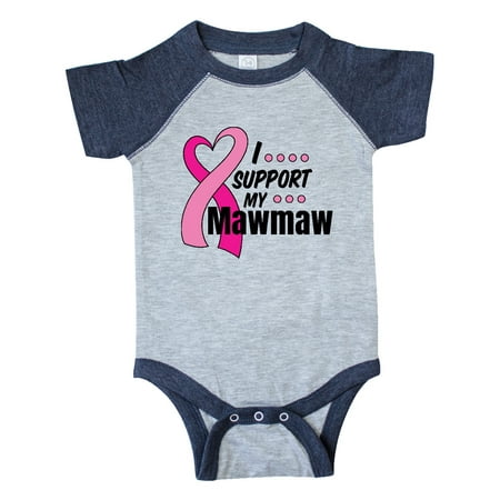 

Inktastic Breast Cancer Awareness I Support My Mawmaw with Pink Ribbon Gift Baby Boy or Baby Girl Bodysuit