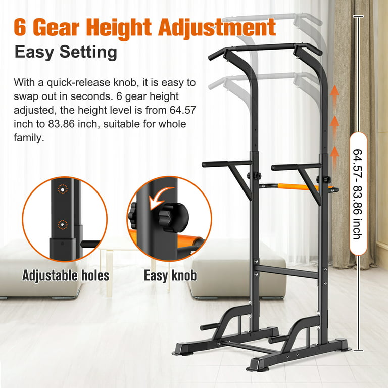RELIFE REBUILD YOUR LIFE Power Tower Pull Up Bar Station Workout Dip  Station for Home Gym Strength Training Fitness Equipment Newer  Version,450LBS.