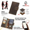 thumbnail image 4 of Contact's Full Grain Leather Family Passport Holder for 4 Airtag Passport Wallet RFID Blocking Travel Passport Cover with 4 Passport Slot, 6 Card Slot (Coffee), 4 of 9