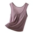 thumbnail image 2 of Pejock Women's Summer Tank Tops, Breathable Pleated Sleeveless Tops, Loose Fit Casual Blouse, Flowy Round Neck Shirt, Lightweight & Comfortable, Beach & Streetwear, 2 of 6