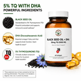 thumbnail image 4 of 2000 mg Black Seed Oil + DHA Softgels 5% TQ – 350 mg Algal DHA Omega 3-6-9 Brain Heart Immune Support – 60 Count, 4 of 5