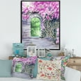 thumbnail image 2 of Designart 'Blossoming Purple Wisteria Garden Over The Wall' Traditional Framed Canvas Wall Art Print, 2 of 5