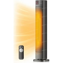 Pelonis 30" Tower Heater, Ceramic, Indoor Electric, Oscillating, 1,500 Watts, Remote Control, Black