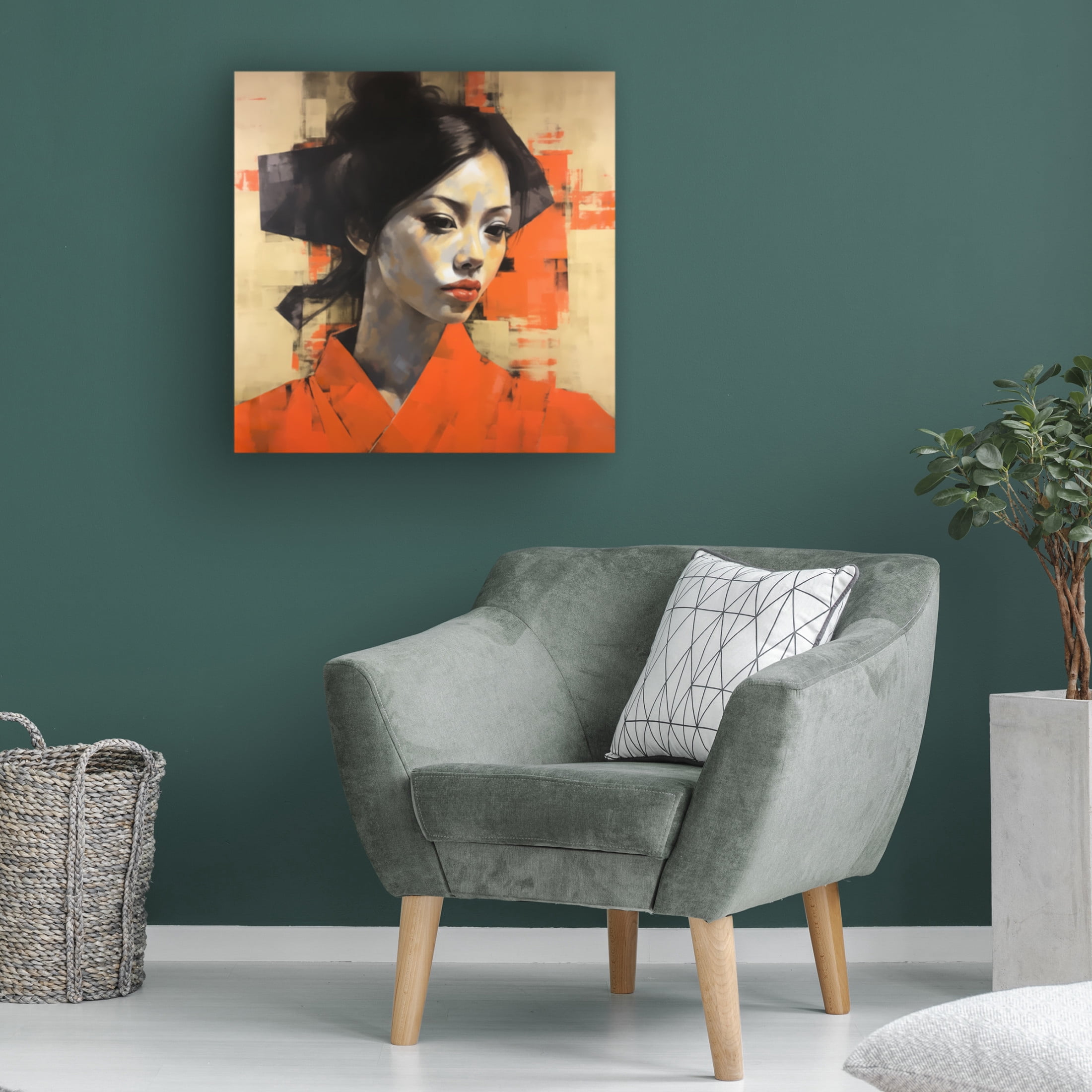 Canvas Wall Art - Ray Heere 'Colorful Model 5' Wall Art for Living Room, Bedroom, or Office Décor by Trademark Fine Art - 35 x 35 Inches