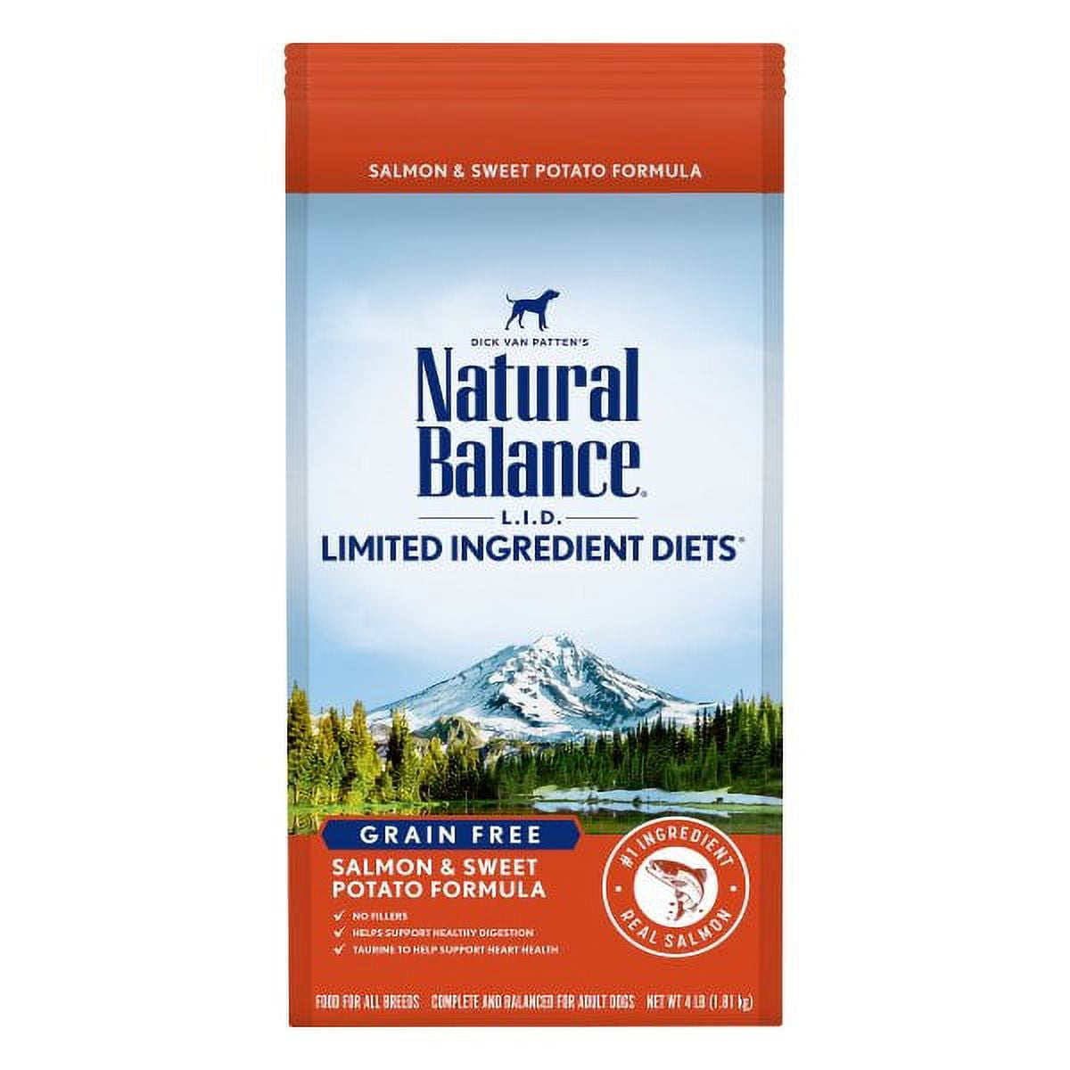 Natural Balance Limited Ingredient Adult Grain-Free Dry Dog Food Salmon & Sweet Potato Recipe 4 lbs.