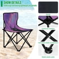 thumbnail image 4 of 600D Oxford Camping Chair Portable Foldable Chair Supports 220 lbs for Picnic, Fishing, Backpacking Purple Sky and Black Cat, 4 of 8