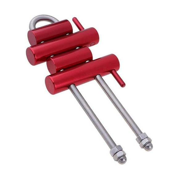 Aluminum Rock Climbing Rack Descender Rope Device 4 Access Rack Descender Rappelling Descending Gear 4 Bar Red