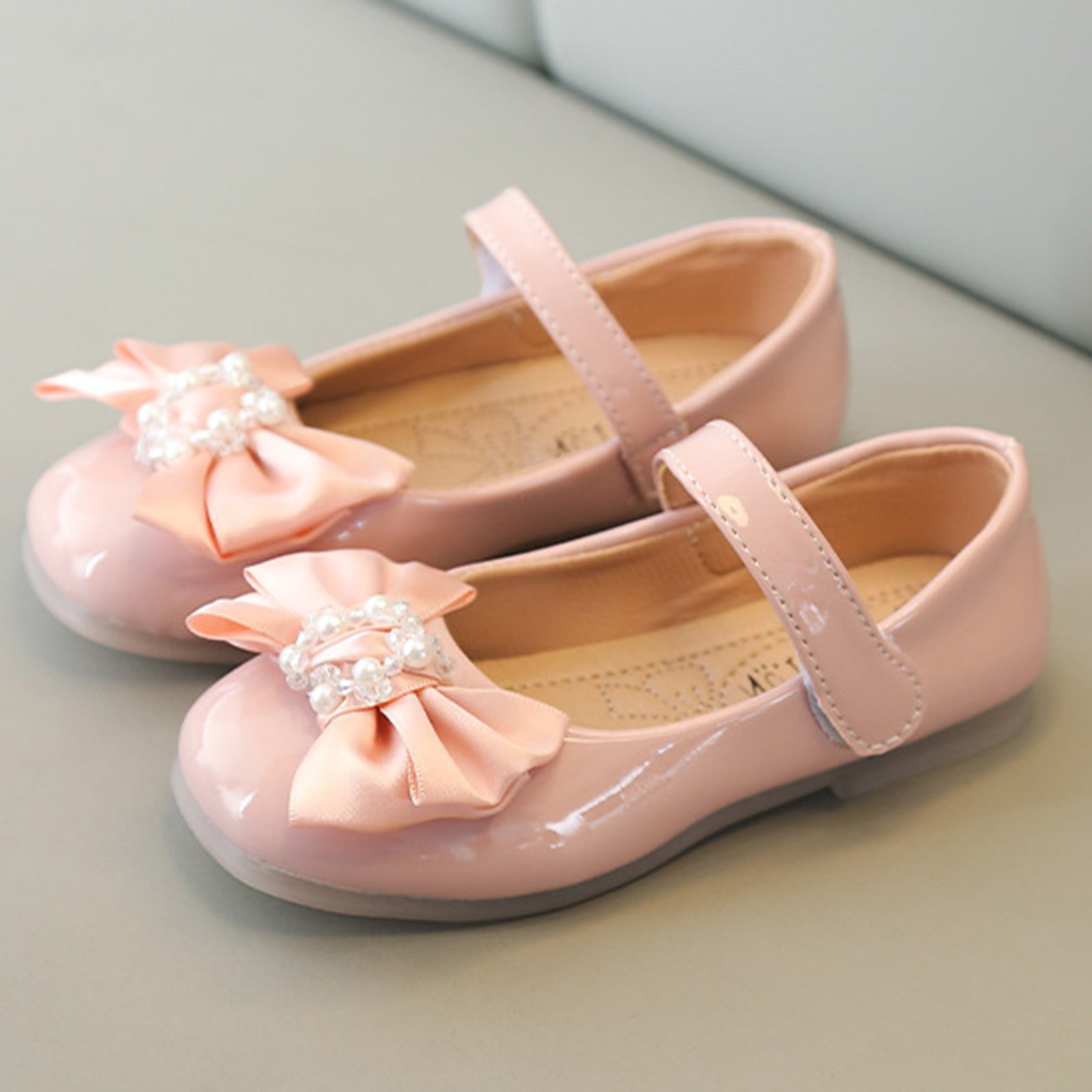 PEASKJP Girls Wedge Sandals Summer Girls Flat Soft Sole Non Slip Strappy  Platform Slip On Sandals Dress Princess Flat Shoes Pink 11 