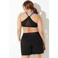 thumbnail image 3 of Swimsuits for All Colorblock Zip Front Bikini Set With Quick Dry Swim Short, 3 of 4