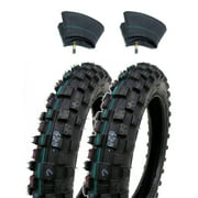 SET OF TWO: Mini Dirt Bike Knobby Tire 2.50-10 Front Rear Tube Type Off Road Motocross Pattern   Matching Inner Tubes (TR87)