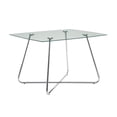 thumbnail image 1 of Table à Manger en Métal Chromé de 30 Po et en Verre Trempé Clair, 1 of 1
