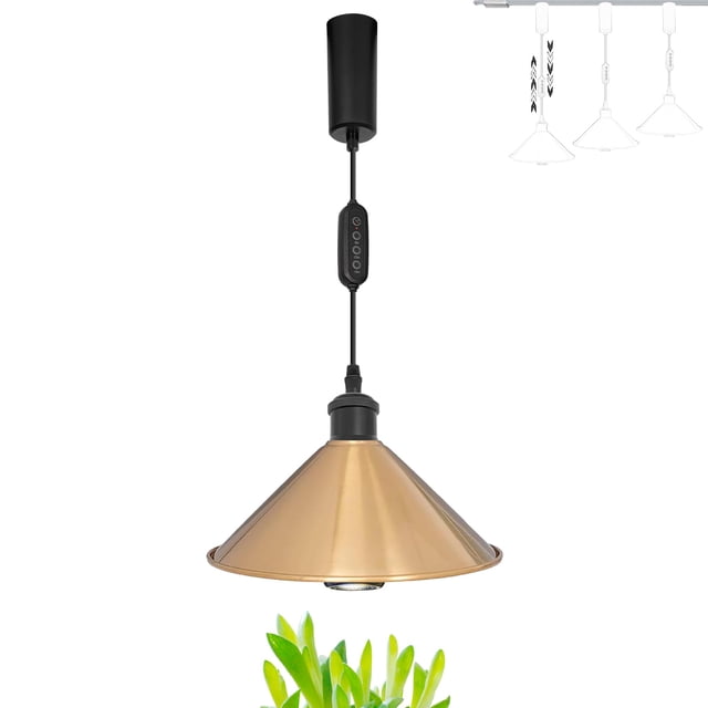 FSLiving J-Type Track Light Pendants Full Spectrum AUTO 10W Plant Growing Lamp Juno Height Adjustable Automatic Timer for Indoor Garden Planting Jade Plants Kitchen Island Green House, Customizable