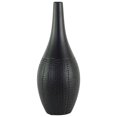 thumbnail image 1 of Round Ceramic Bellied Vase With Elongated Neck, Large, Matte Black, 1 of 1