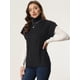 thumbnail image 3 of Chaleco de Cuello Alto para Mujer Chaleco sin Mangas Jersey de Punto de Color Sólido Suéter Informal Negro S, 3 of 6