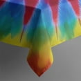 thumbnail image 5 of Colorful Rainbow Tie Dye Spiral Pattern Square Tablecloth,Waterproof Square Table Cover,Wipeable Spillproof Washable Table Cover for Home Kitchen Party Decor 42"X42"(107x107cm), 5 of 6