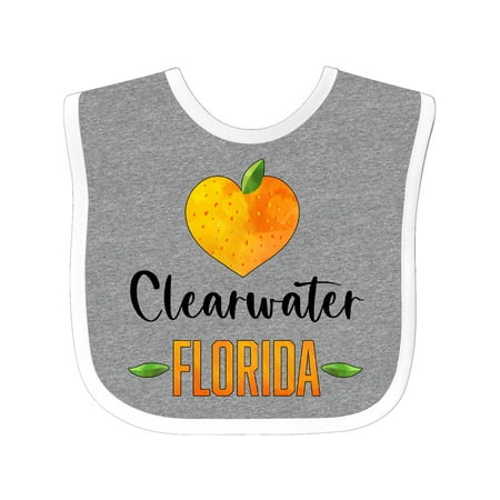 

Inktastic Clearwater Florida Orange in Heart Gift Baby Boy or Baby Girl Bib