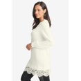 thumbnail image 5 of Jessica London Women's Plus Size Lace Trim Pullover Sweater, 5 of 6