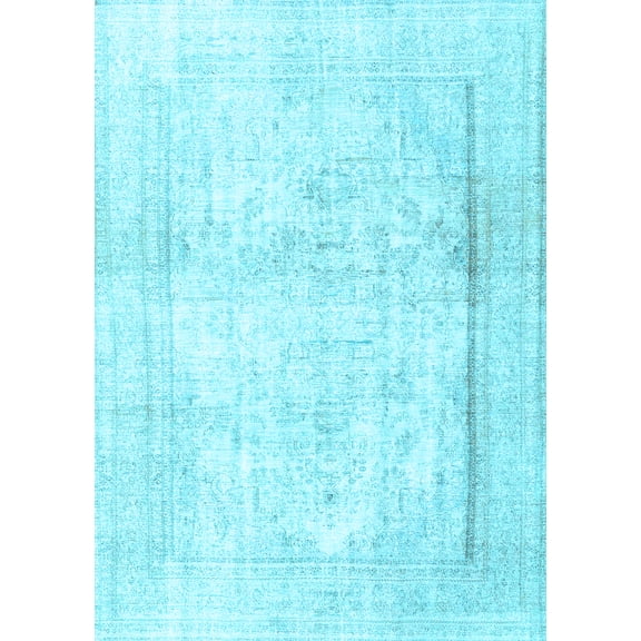 Ahgly Company Indoor Rectangle Persian Light Blue Traditional Area Rugs, 5' x 7'