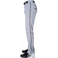 thumbnail image 2 of Pantalones de béisbol Rawlings para niños, ribeteados, gris/negro, talla S, 2 of 5