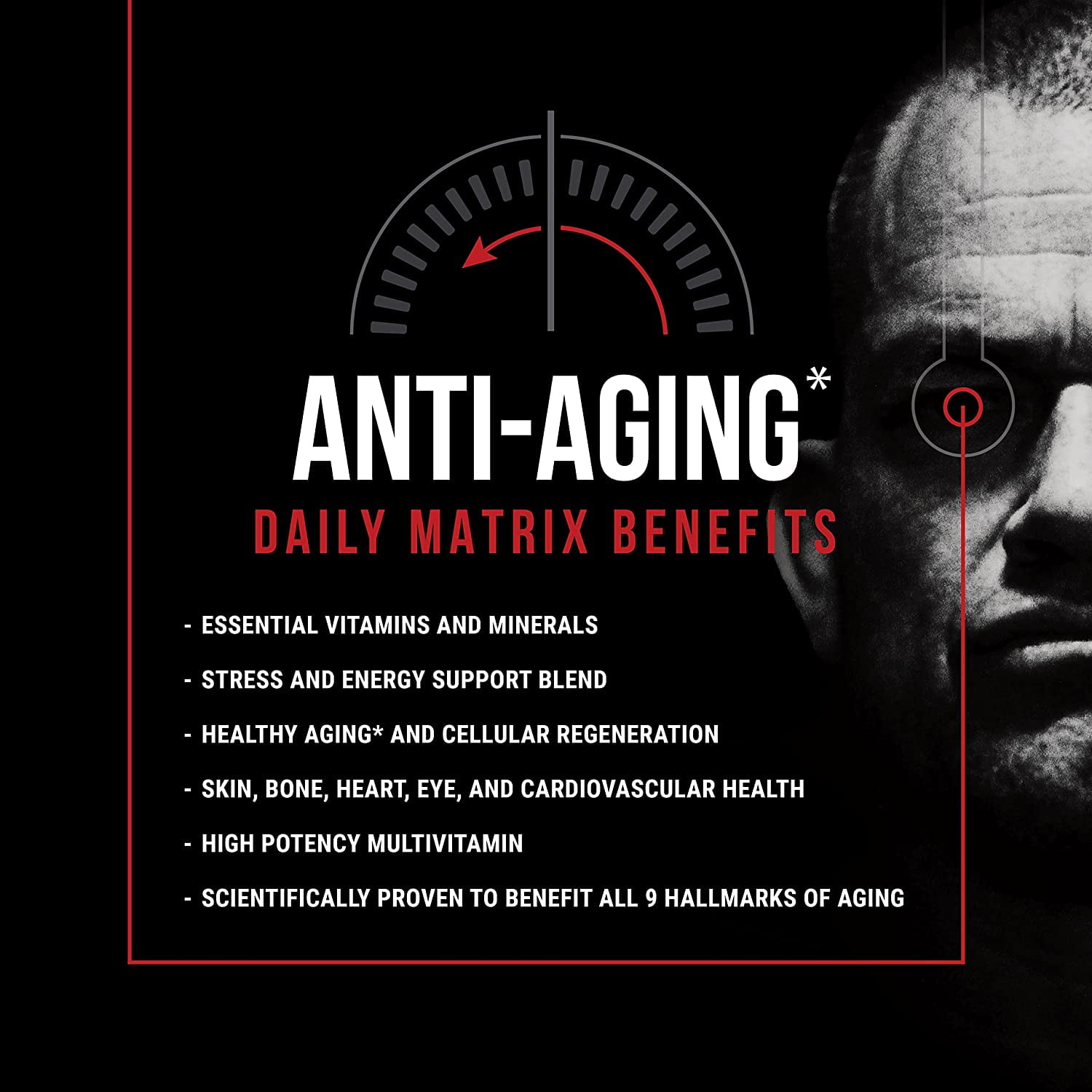 Jocko Fuel TIME WAR Multivitamin - Healthy Aging Supplement for Heart, Bone, & Eye, 30 Day Supply