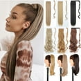 thumbnail image 2 of 22 34inches Long Straight Ponytail Synthetic Extensions Heat Resistant Hair Wrap Around Pony Hairpiece for Women, 2 of 10