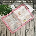 thumbnail image 3 of Travel Jewelry Case Clear Jewelry Organizer for Necklace Bracelet Ring Holder with Small Zippered Pouch(Pink), 3 of 6