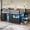 Black-storage Stairs, variant on Low Loft Bed Twin Size with Stairs,7 Drawers, Bookcase and LED Lights, Metal Loft Bed with 14" H Guardrail,Inclined Ladder and Play Curtain, Under-Bed Play Space,Pink