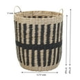 thumbnail image 2 of Household Essentials Cattail and Paper Pillar Basket, Natural and Black, 2 of 9